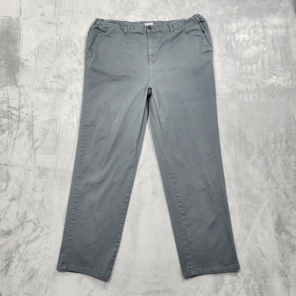 Liberty Blues Pants Mens 44x31 Gray Relaxed Fit Stretch Chino Khaki‎ Big & Tall